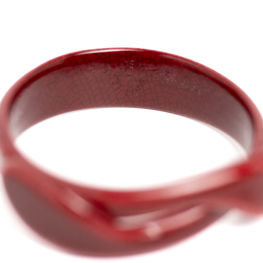 Lea Stein Paris Vintage Wide Red Snake Bangle Bracelet