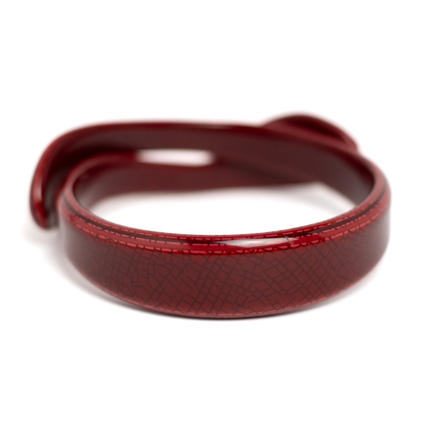 Lea Stein Paris Vintage Wide Red Snake Bangle Bracelet