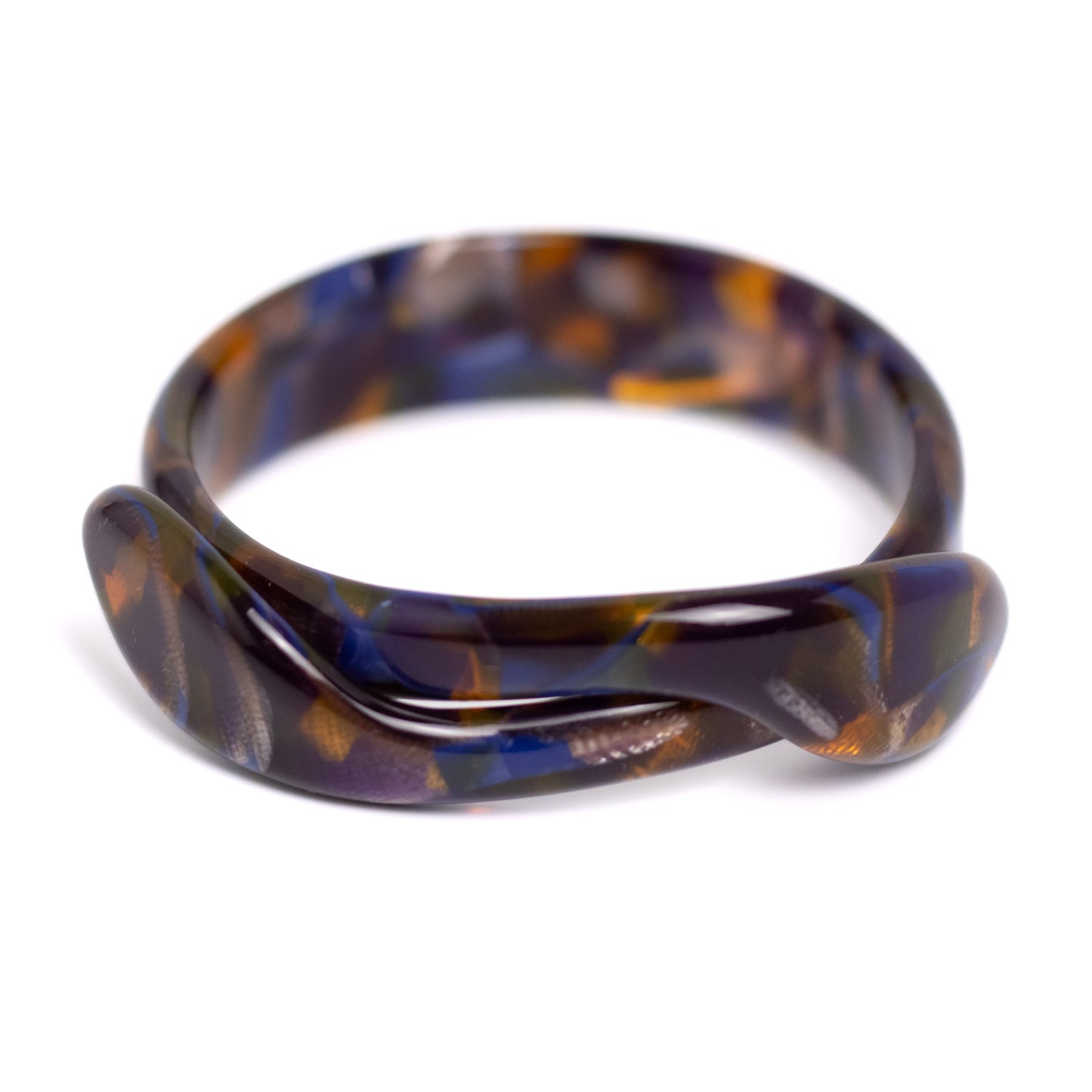 Lea Stein Paris Vintage Wide Multi-Color Snake Bangle Bracelet