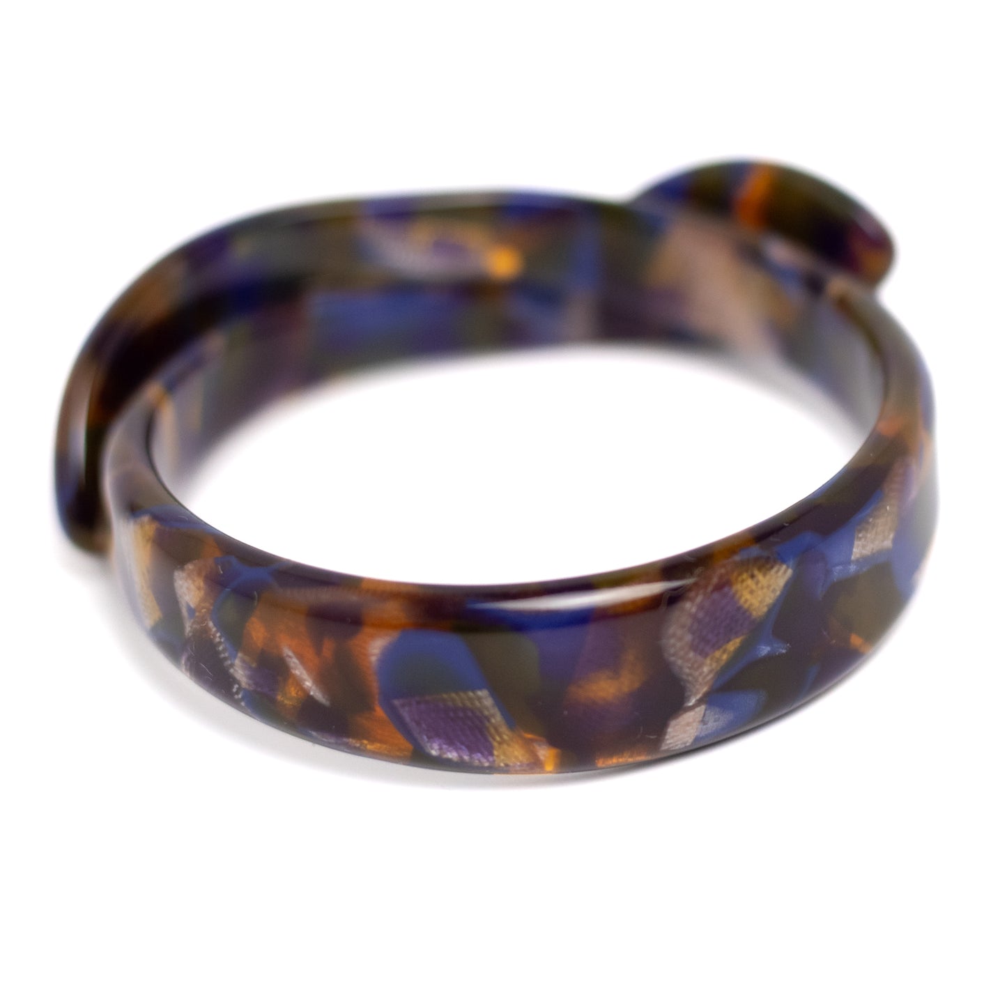 Lea Stein Paris Vintage Wide Multi-Color Snake Bangle Bracelet