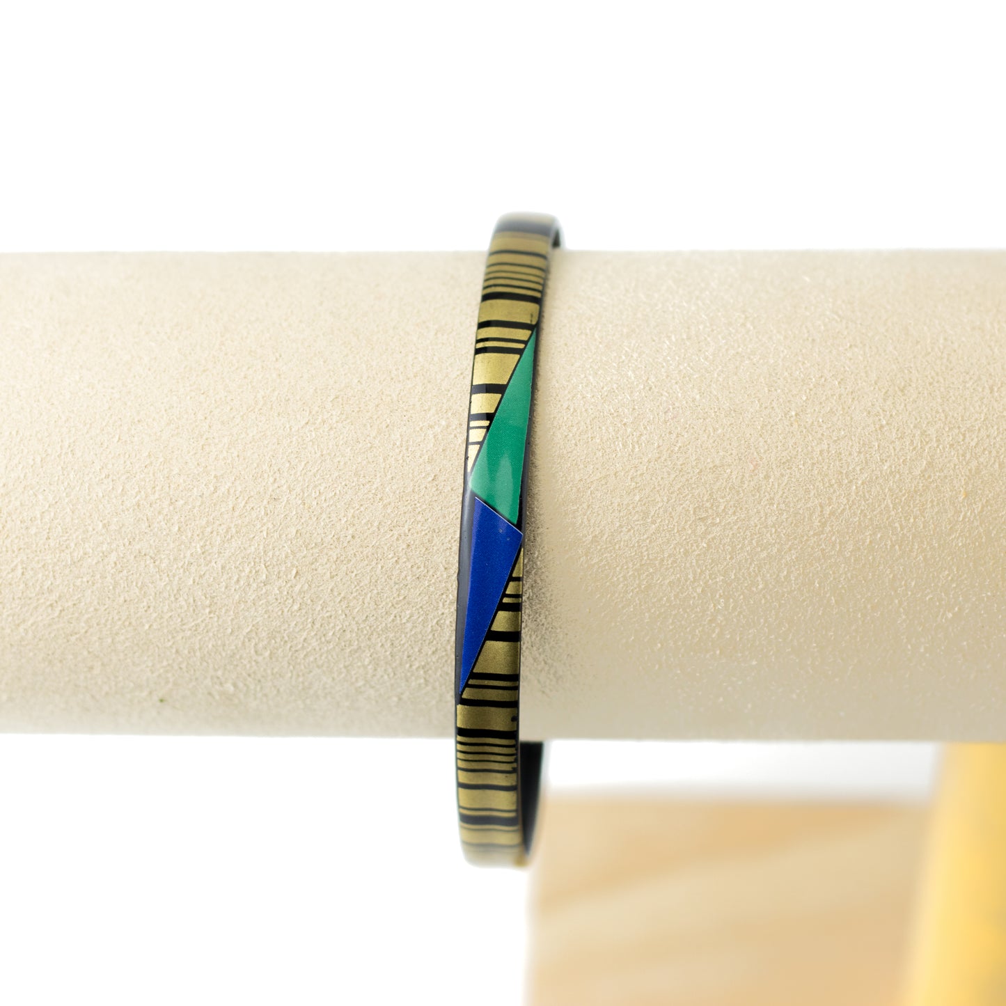 Steinböck Austria Vintage Enamel Bangle with Geometric Art Deco Design
