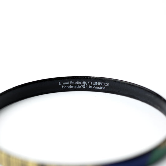 Steinböck Austria Vintage Enamel Bangle with Geometric Art Deco Design