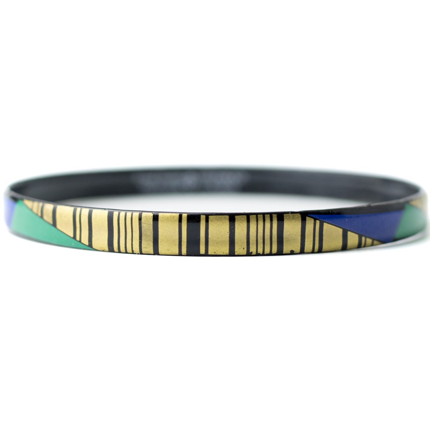 Steinböck Austria Vintage Enamel Bangle with Geometric Art Deco Design