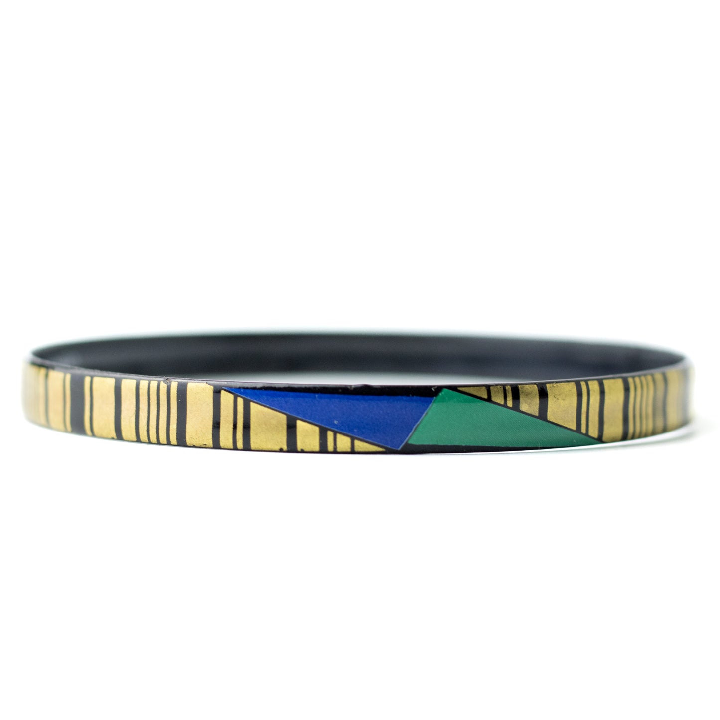 Steinböck Austria Vintage Enamel Bangle with Geometric Art Deco Design