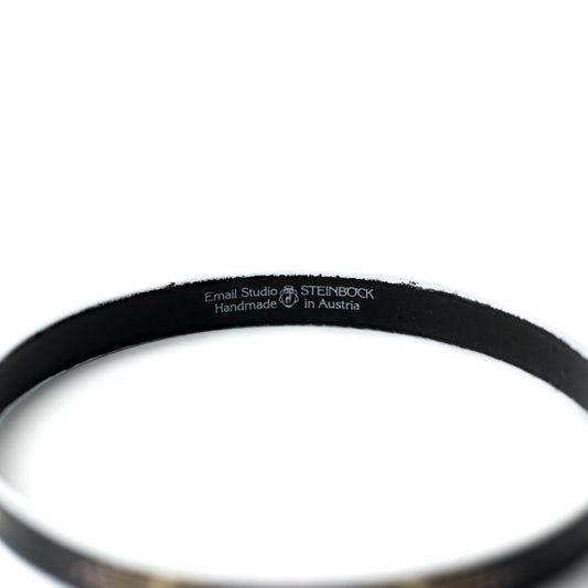 Steinböck Austria Vintage Enamel Bangle with Pink and Gold Art Deco Design