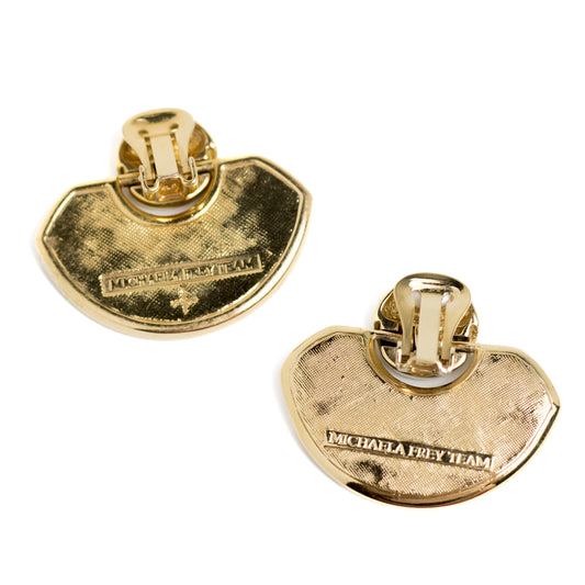 Michaela Frey Scarab Vintage Enamel Earrings in Art Deco Egyptian Revival Style