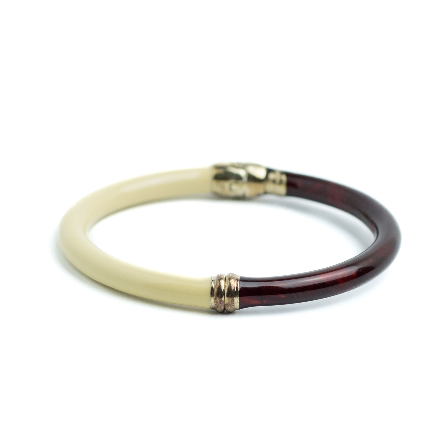 Flli Manegatti Vintage Italian Sterling Silver and Resin Hinge Bangle