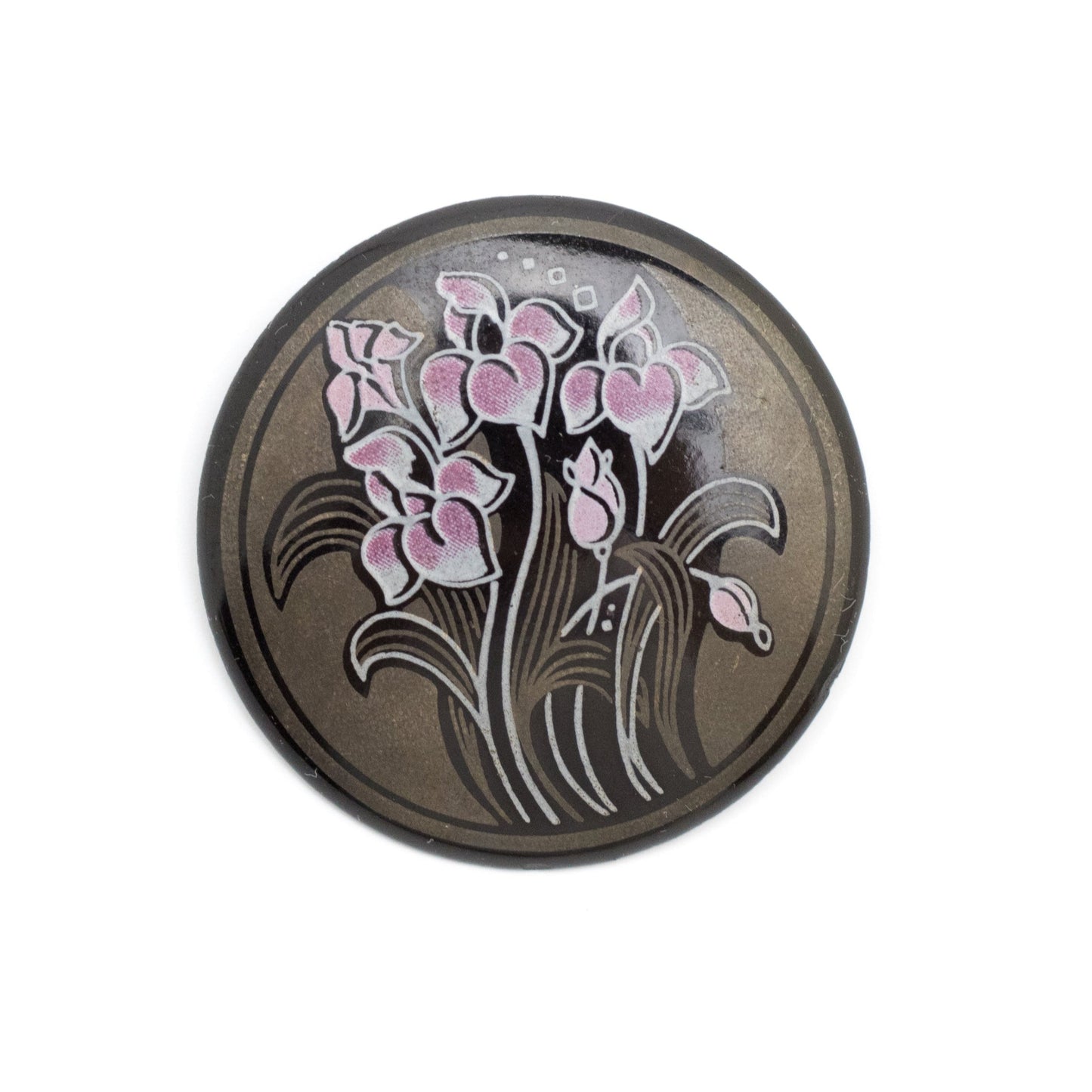 Michaela Frey Pink Floral Enamel Vintage Brooch