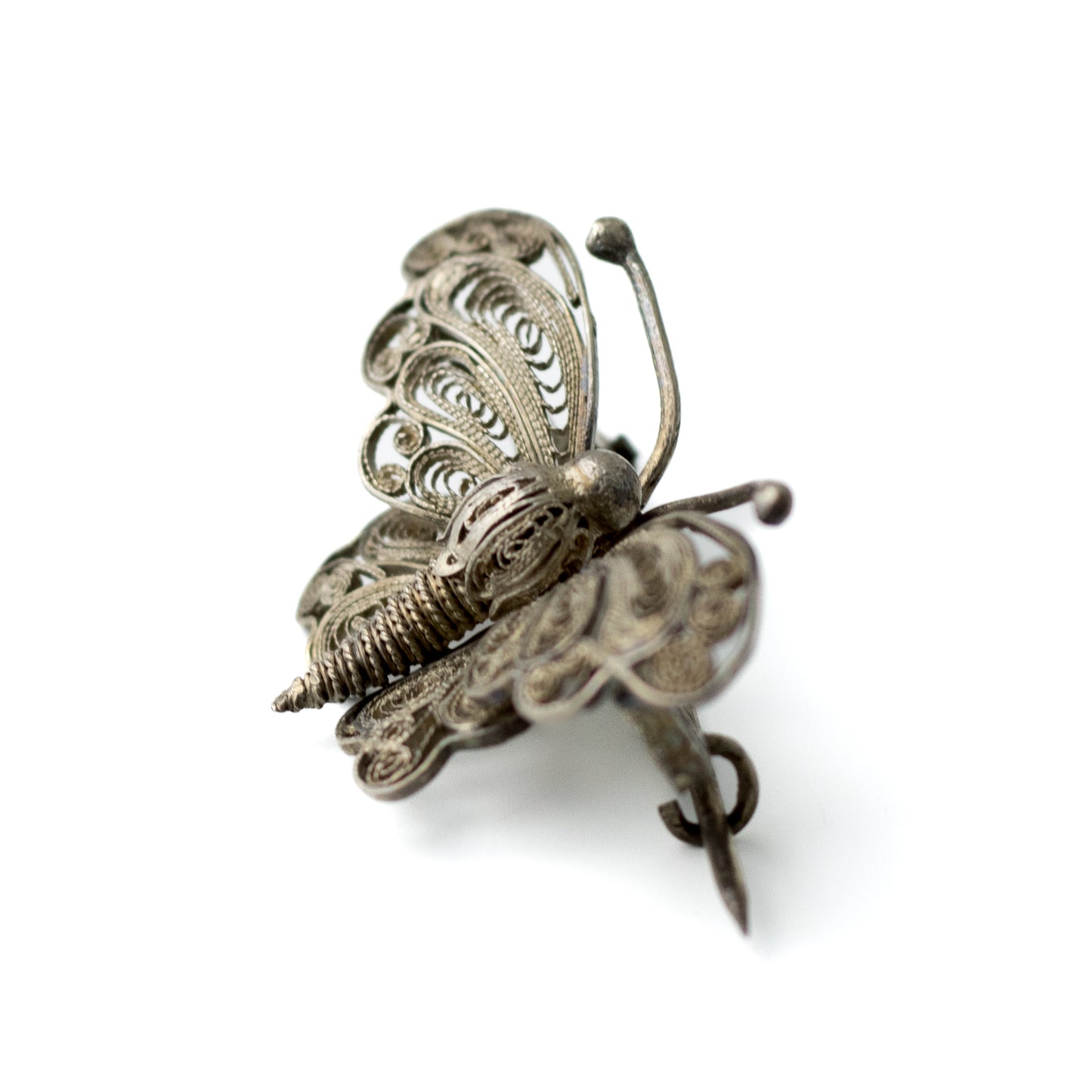 Silver Filigree Butterfly Pin