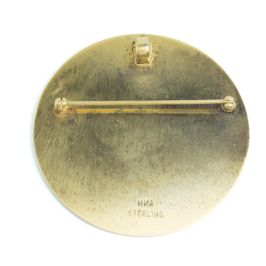 MMA Sterling Silver Medieval Hunt Brooch Pendant with Blue Enamel