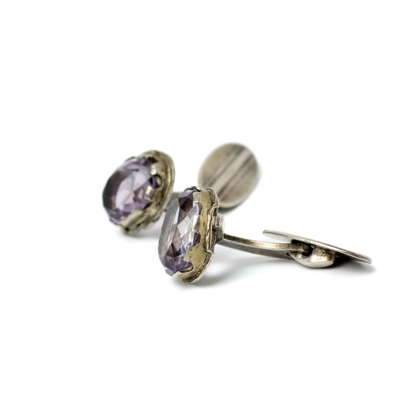 Fühner & Assmus Vintage Silver Cufflinks with Amethysts