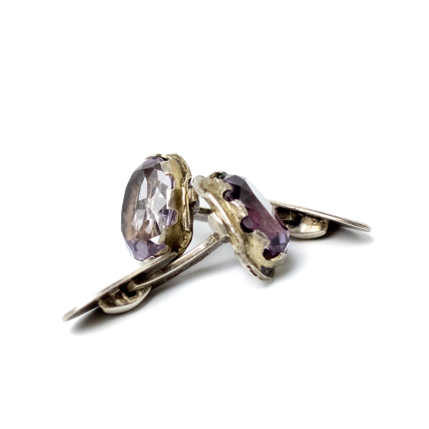 Fühner & Assmus Vintage Silver Cufflinks with Amethysts