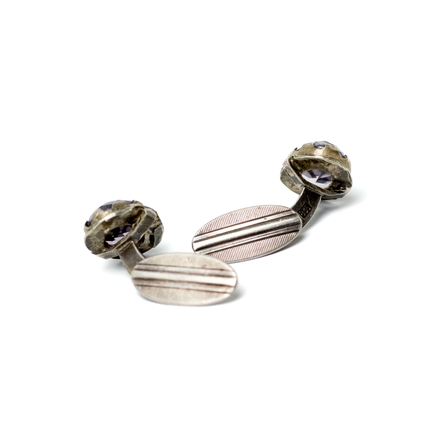Fühner & Assmus Vintage Silver Cufflinks with Amethysts
