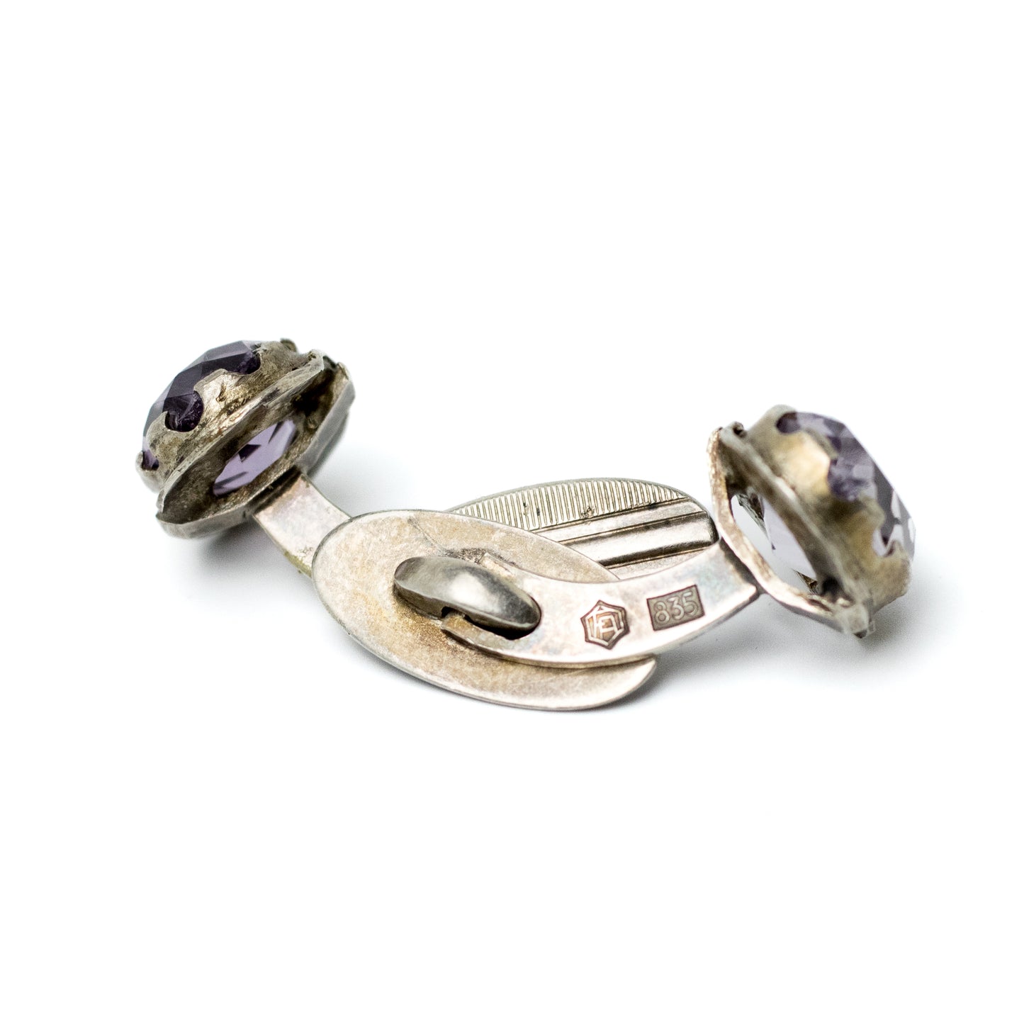 Fühner & Assmus Vintage Silver Cufflinks with Amethysts