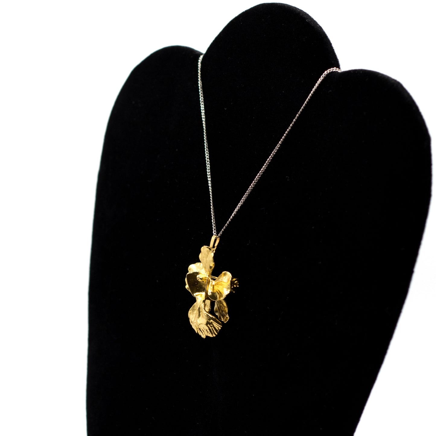 Risis Vintage 24K vergoldete Orchideen-Anhänger-Brosche