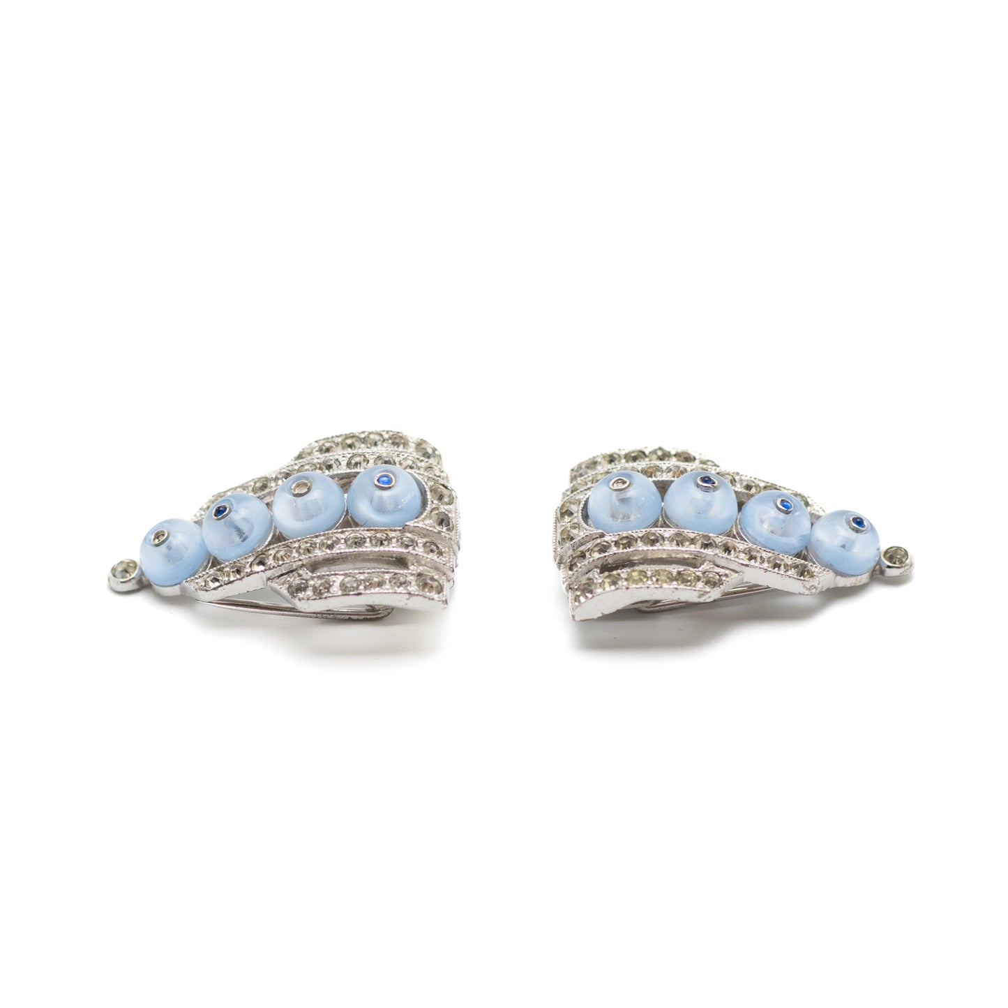 Crown Trifari Art Deco Fur Clips Pair by Alfred Philippe