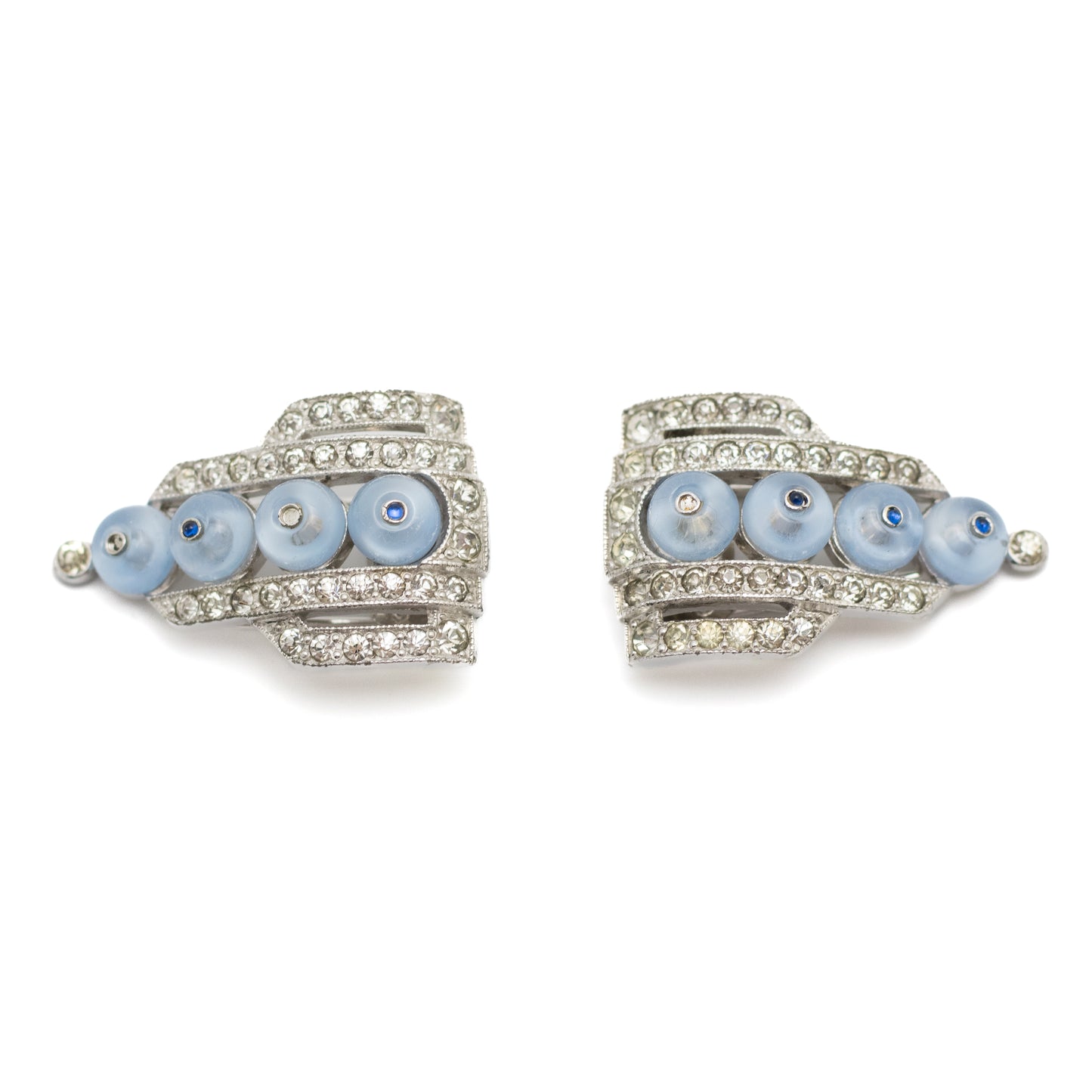 Crown Trifari Art Deco Fur Clips Pair by Alfred Philippe