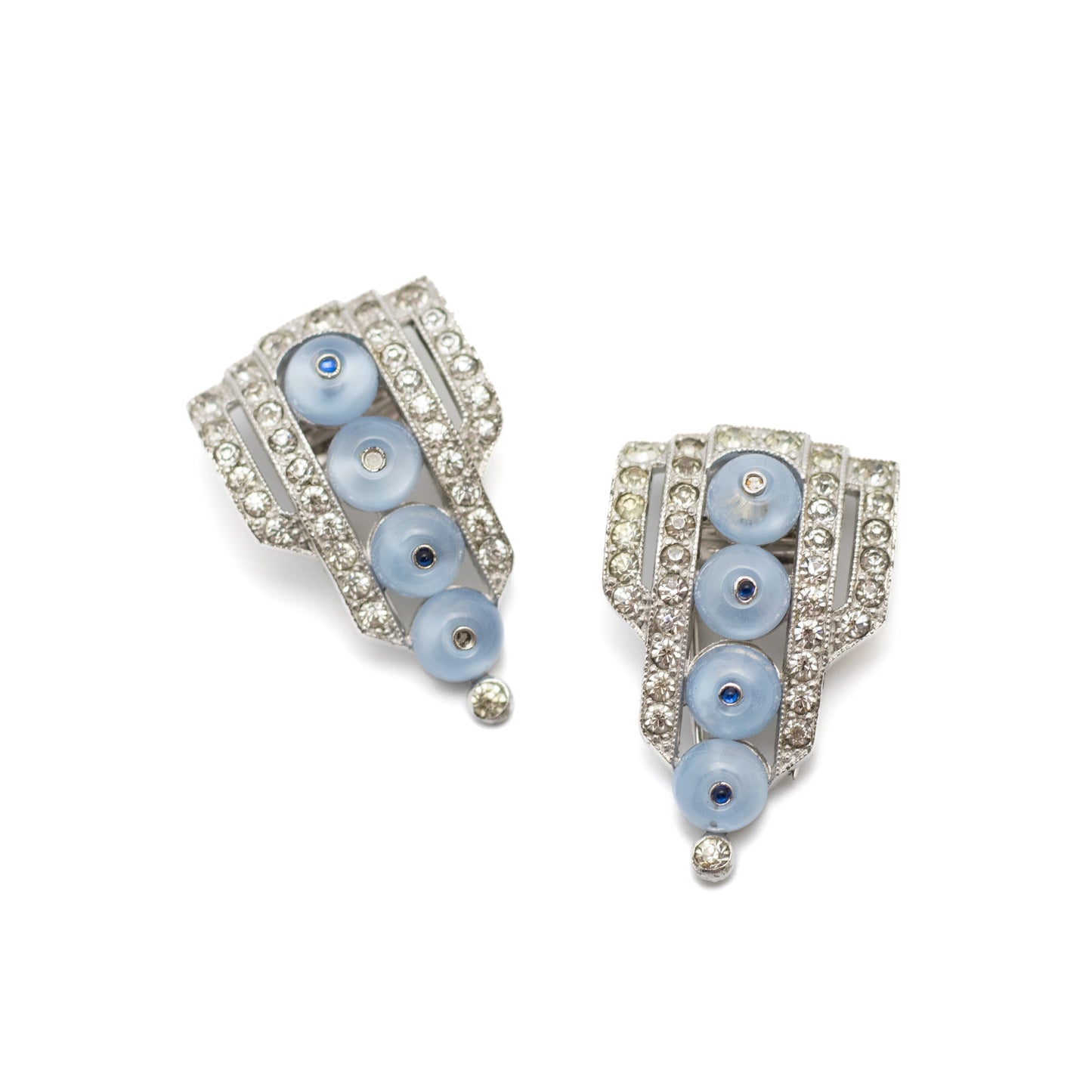 Crown Trifari Art Deco Fur Clips Pair by Alfred Philippe