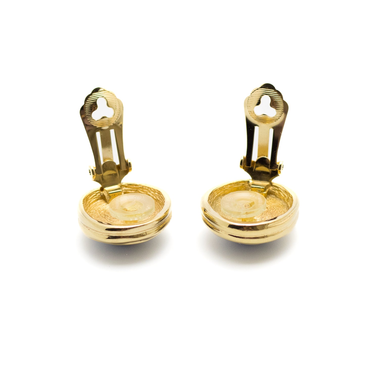 Christian Dior Germany Blue Glass Clip On Earrings in Gold Tone