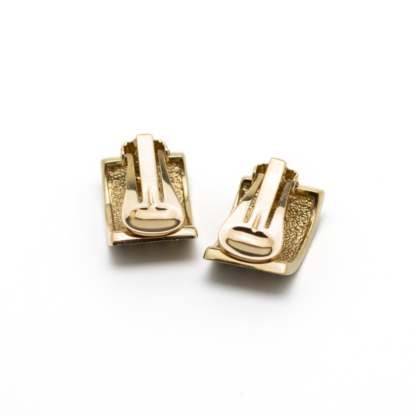 Pierre Lang Black Enamel Stripe Vintage Clip-On Earrings