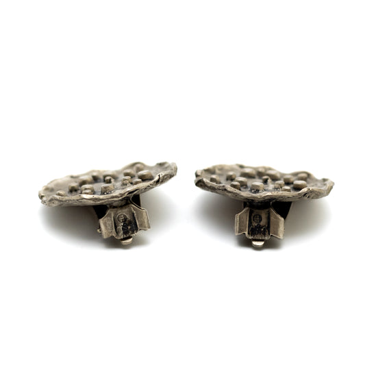 Theodor Fahrner Vintage Brutalist Silver Clip-On Earrings