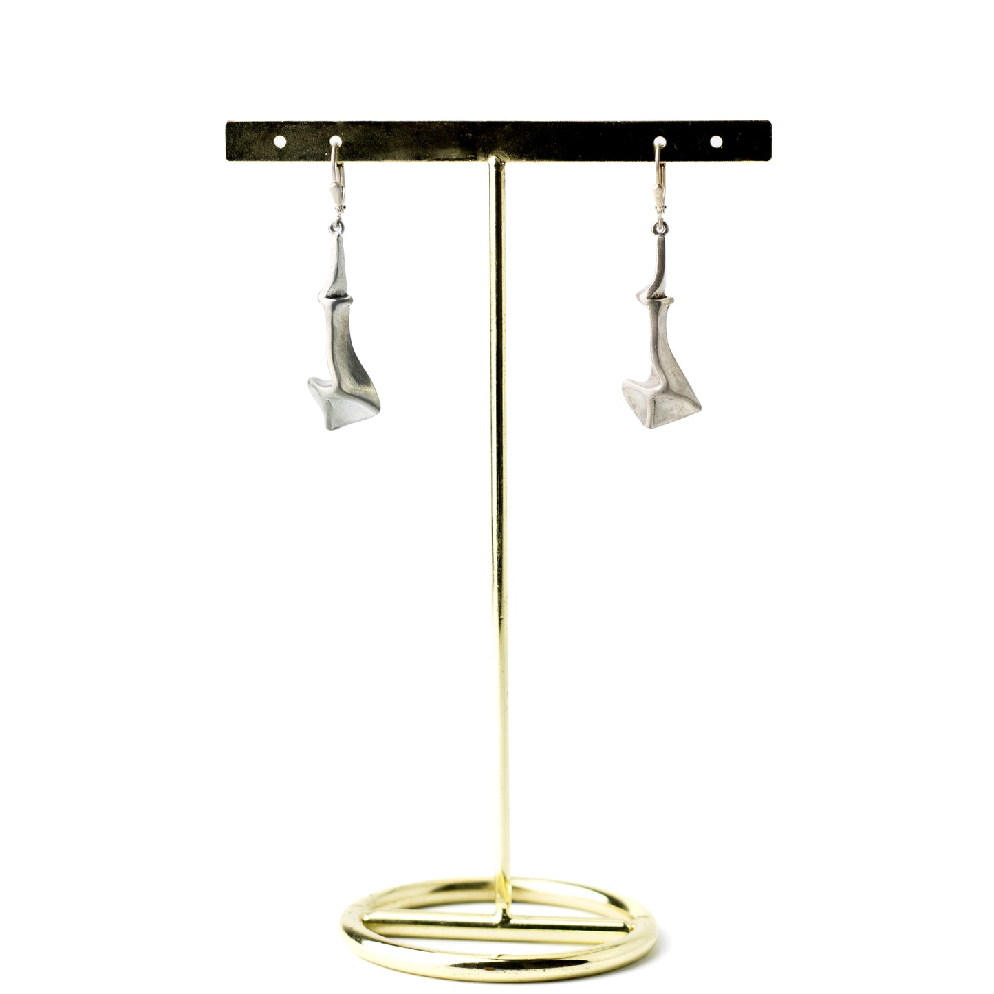 Boucles d'oreilles pendantes vintage en argent sterling de Niels Erik, au design moderniste danois