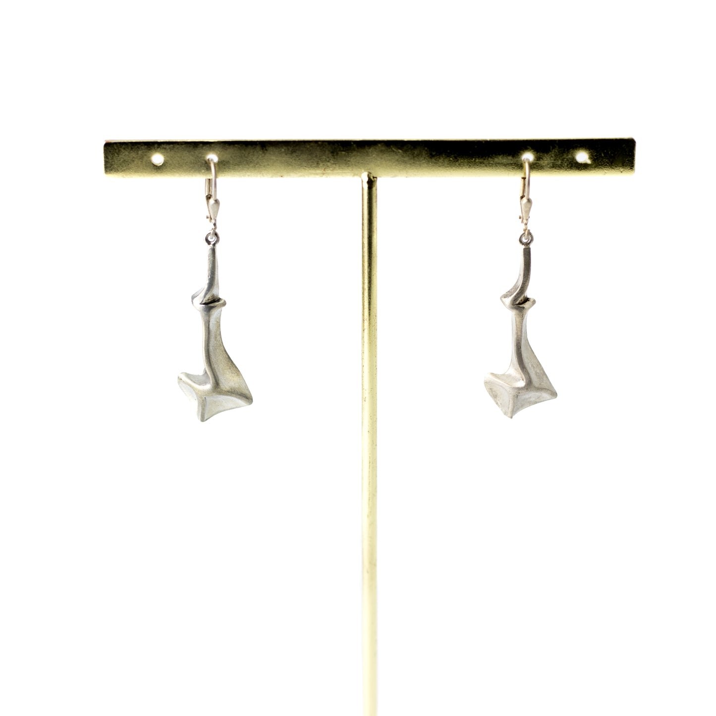 Boucles d'oreilles pendantes vintage en argent sterling de Niels Erik, au design moderniste danois