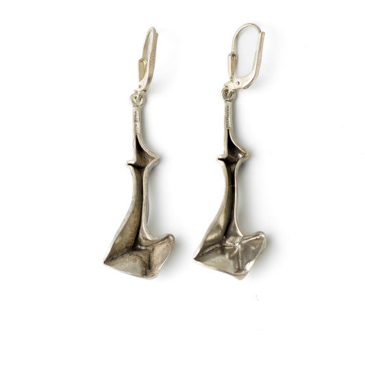 Niels Erik From Vintage Sterling Silver Dangle Earrings in Danish Modernist Design