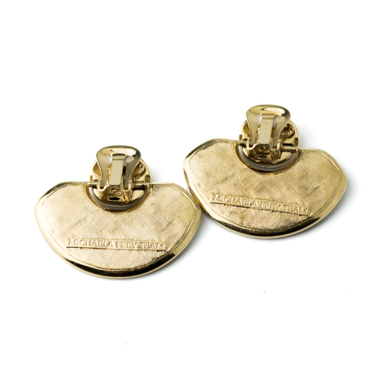 Michaela Frey Team Freywille Vintage Enamel Clip-On Earrings with Heart Motif