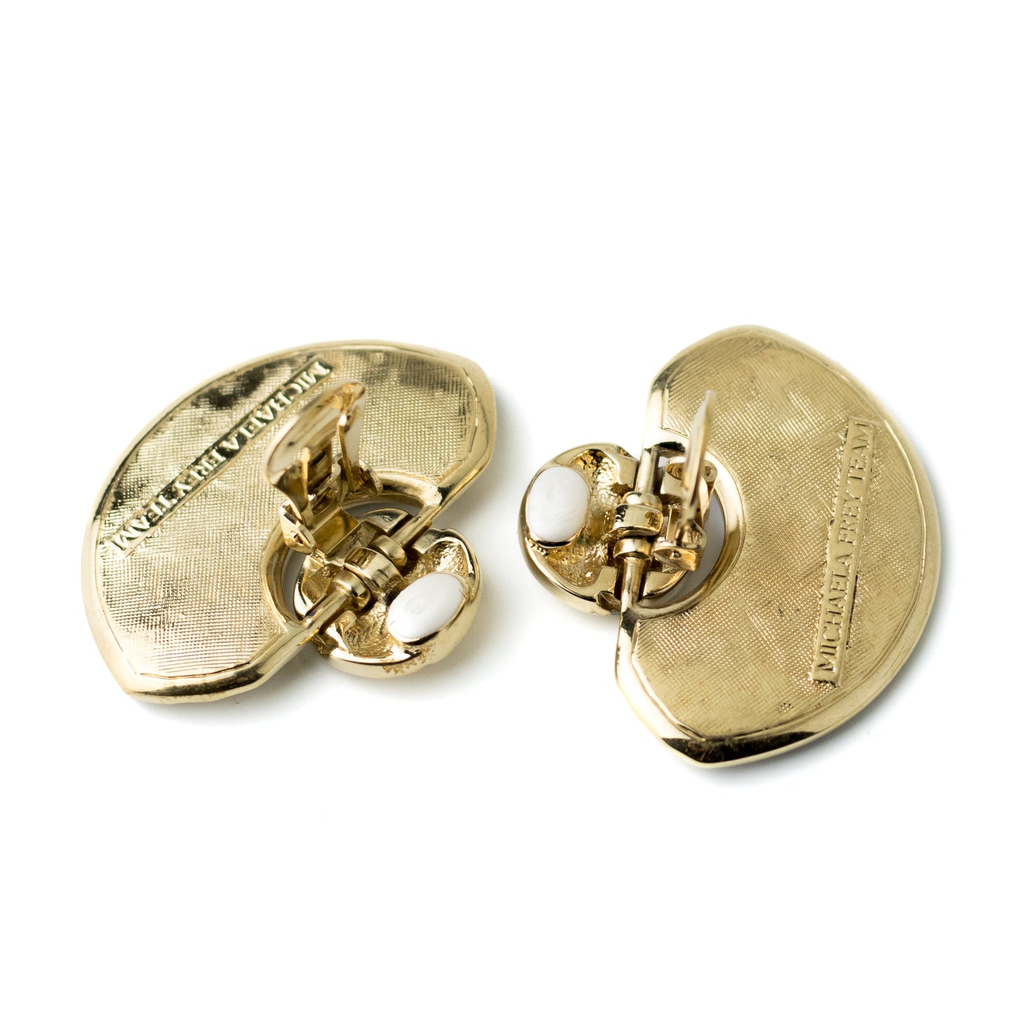 Michaela Frey Team Freywille Vintage Enamel Clip-On Earrings with Heart Motif