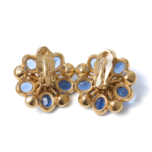 Swarovski Vintage Multicolor Flower Clip-On Earring