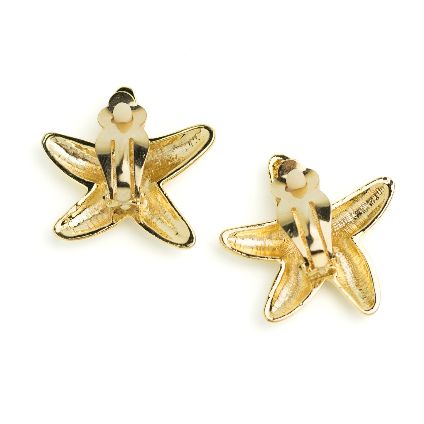 Vintage Starfish Clip On Earrings in Gold and Silver Tone