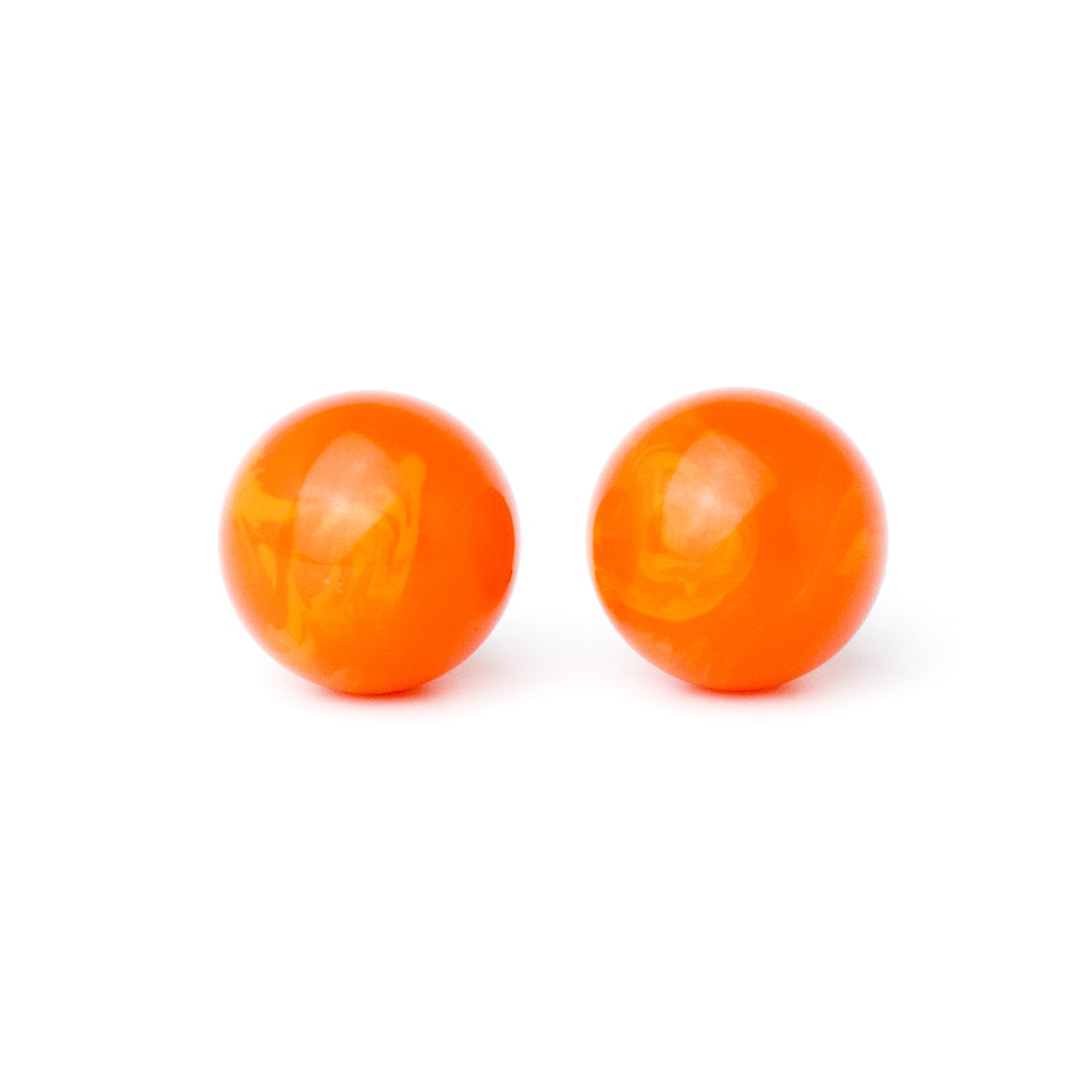 Bakelite Marbled Orange Vintage Clip-On Earrings, 1950s–1960s