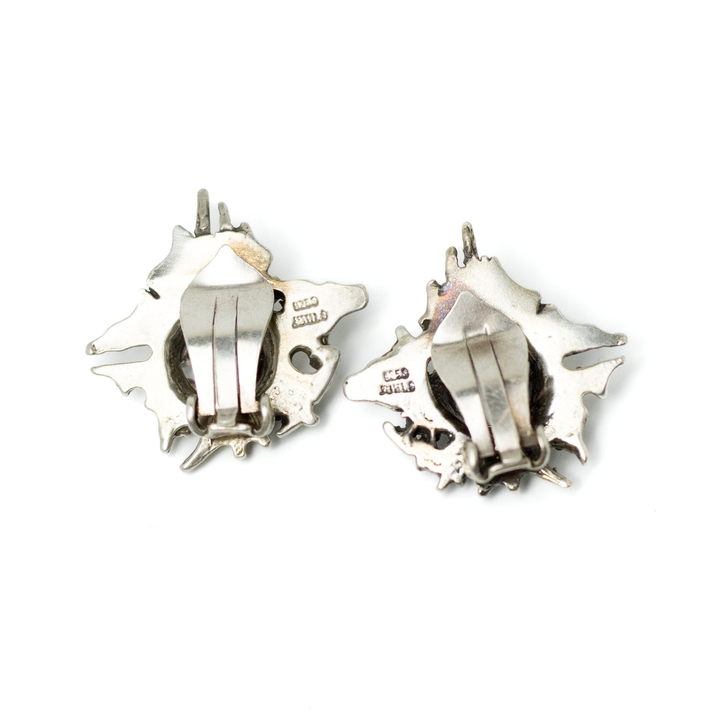 JUHLS Brutalist Sterling Silver Tundra Clip-On Earrings