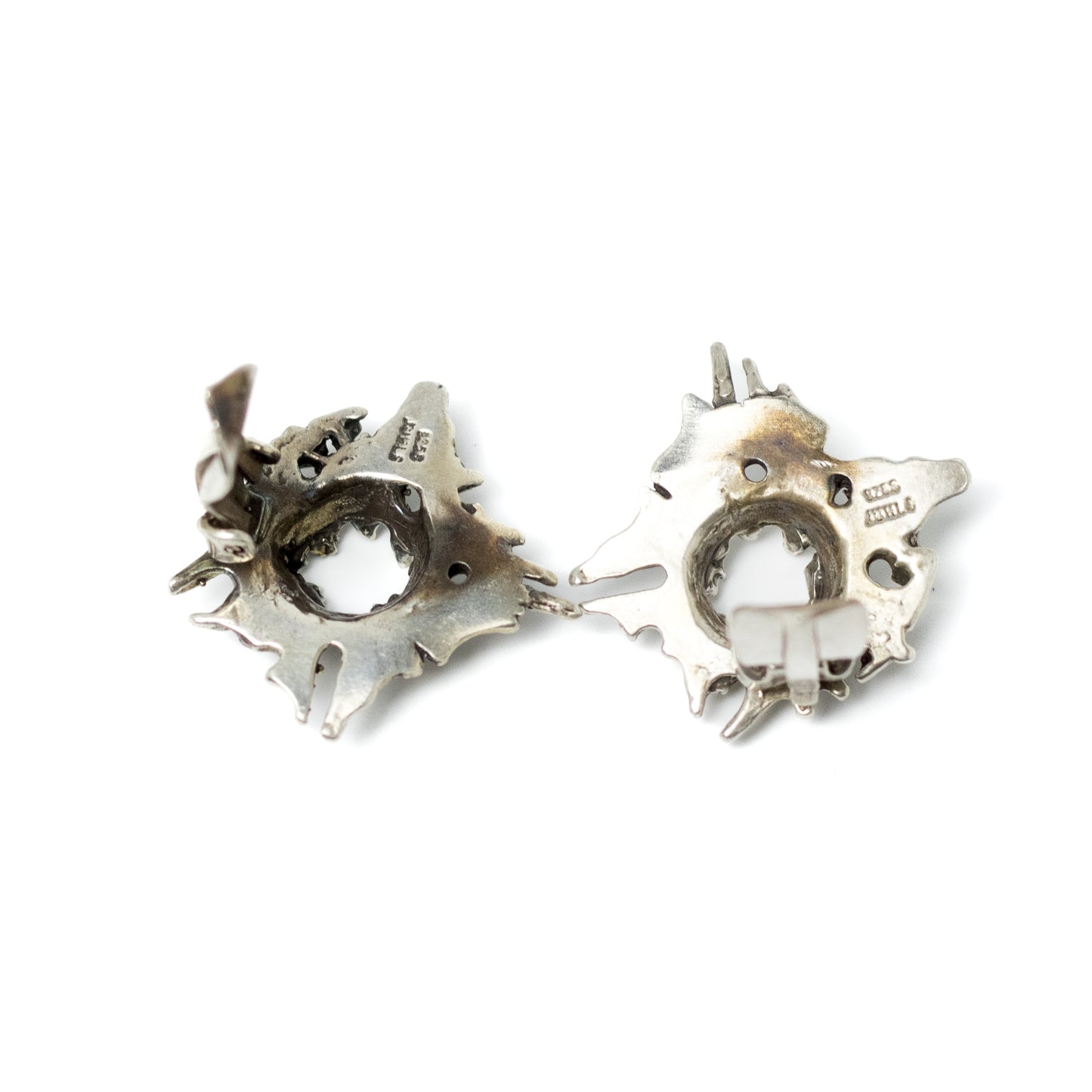 JUHLS Brutalist Sterling Silver Tundra Clip-On Earrings