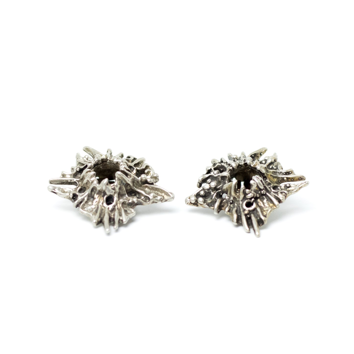 JUHLS Brutalist Sterling Silver Tundra Clip-On Earrings
