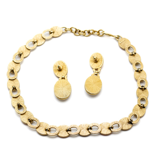 Monet for YSL 1980s Vintage Jewelry Set with Pink and Purple Cabochons