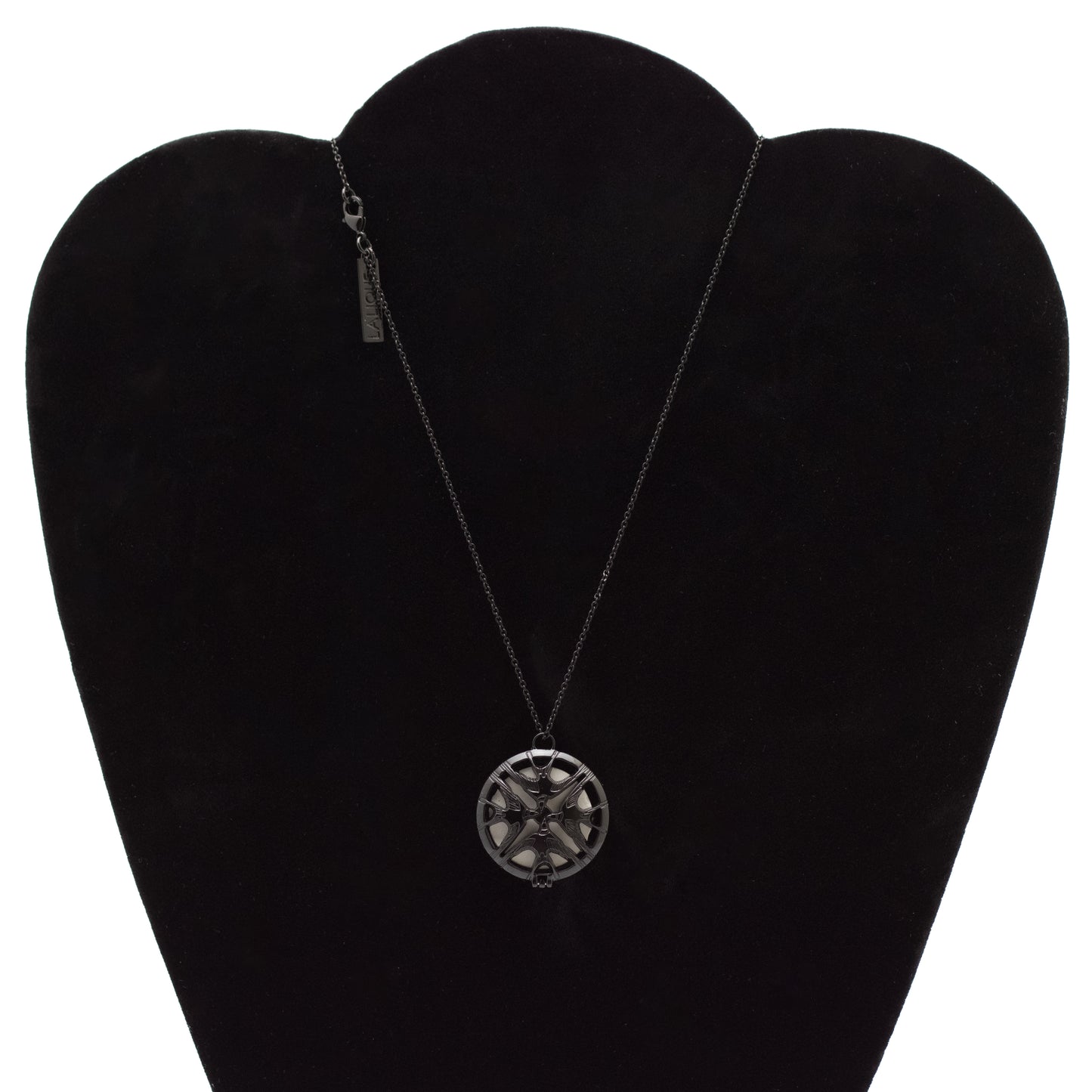 Lalique Hirondelles Perfume Diffuser Vintage Necklace with Black Swallows Pendant