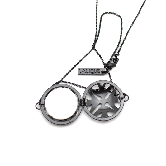 Lalique Hirondelles Perfume Diffuser Vintage Necklace with Black Swallows Pendant