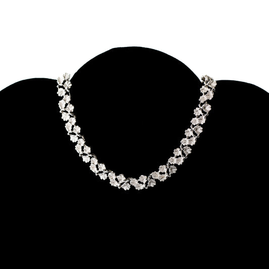 Crown Trifari Silver Leaves Vintage Necklace
