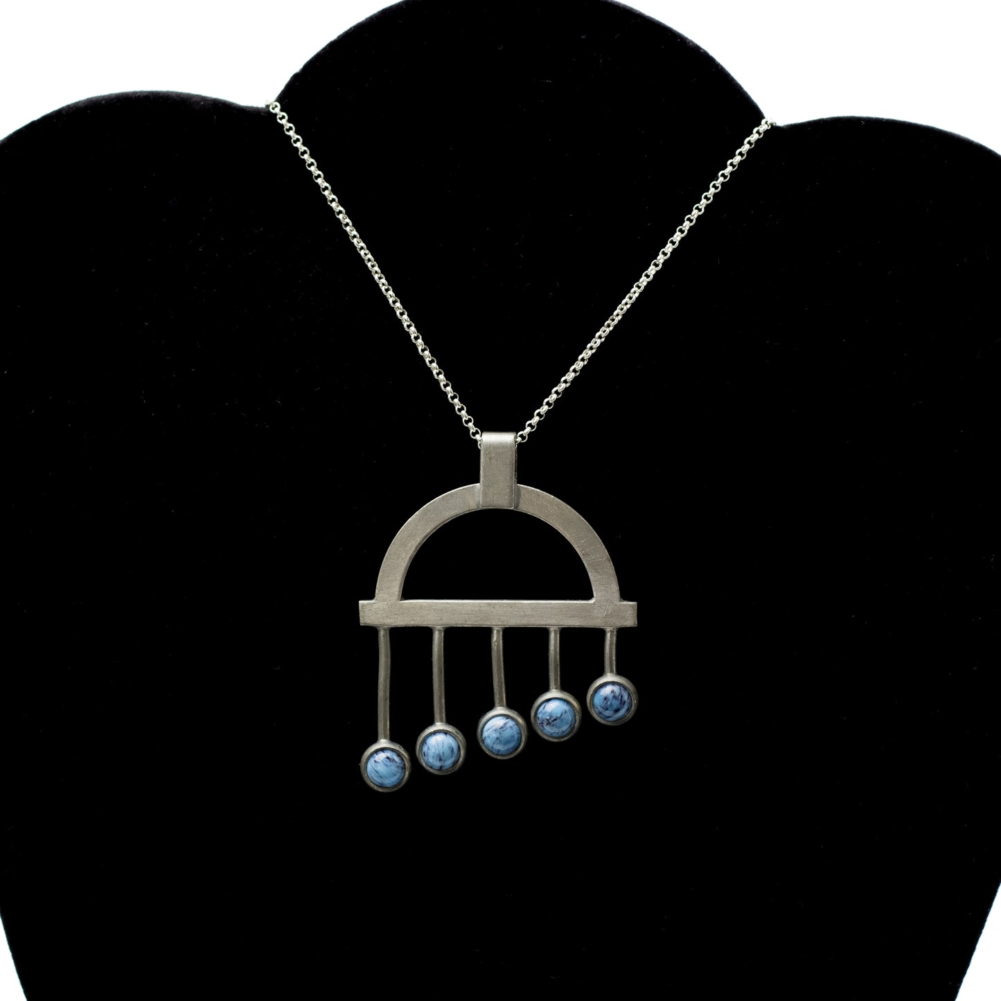 Jørgen Jensen Denmark Pewter Pendant With Faux Turquoise