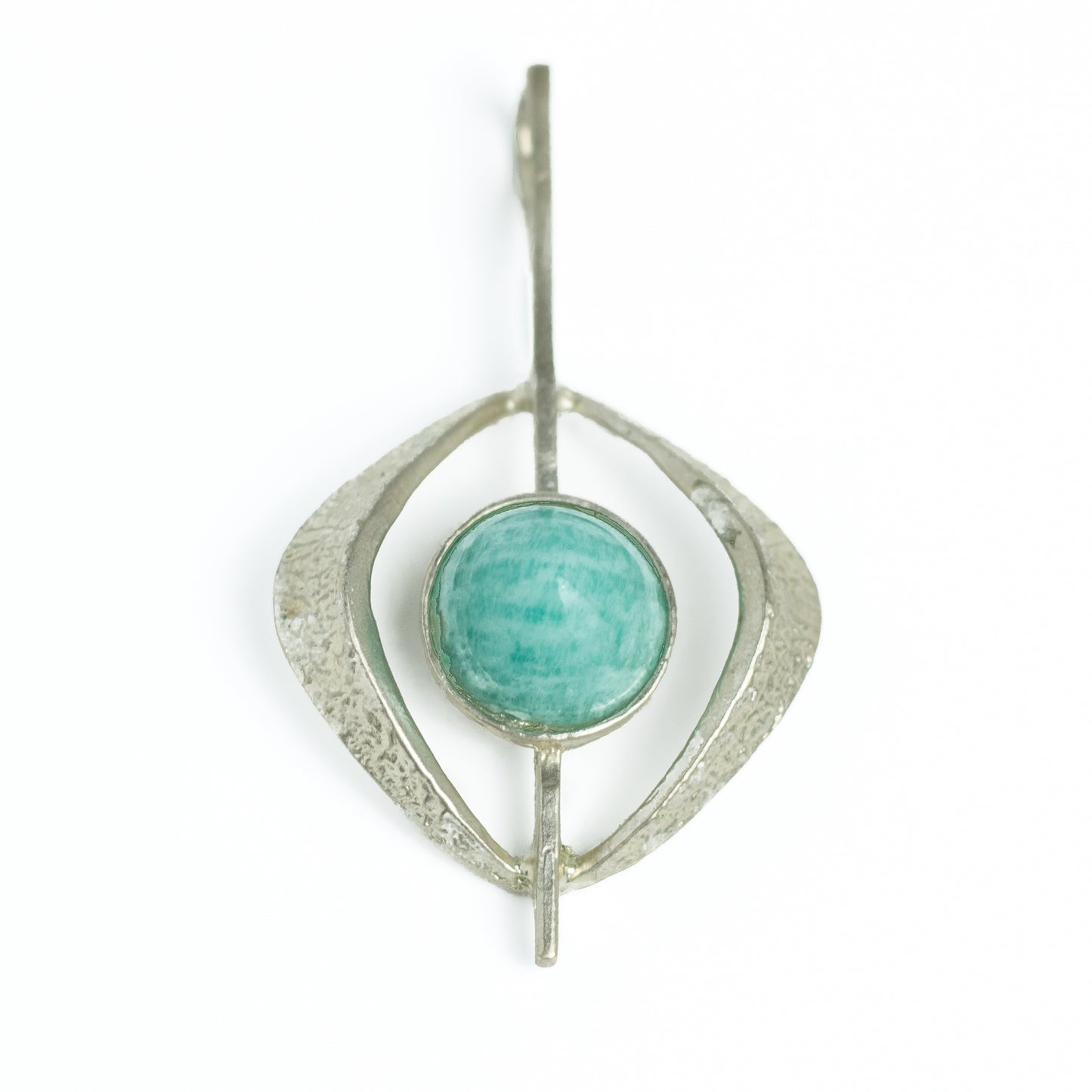 Theodor Fahrner Vintage Modernist Silver Pendant with Amazonite