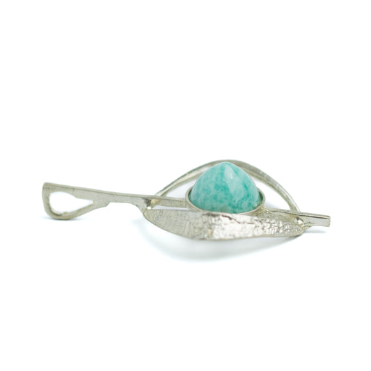 Theodor Fahrner Vintage Modernist Silver Pendant with Amazonite