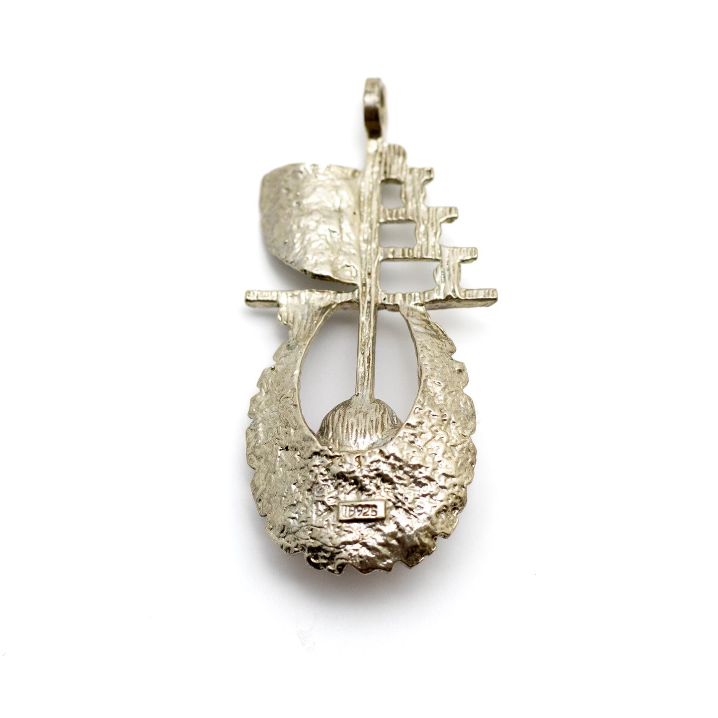 Theodor Fahrner Brutalist Silver Pendant with Rhodochrosite