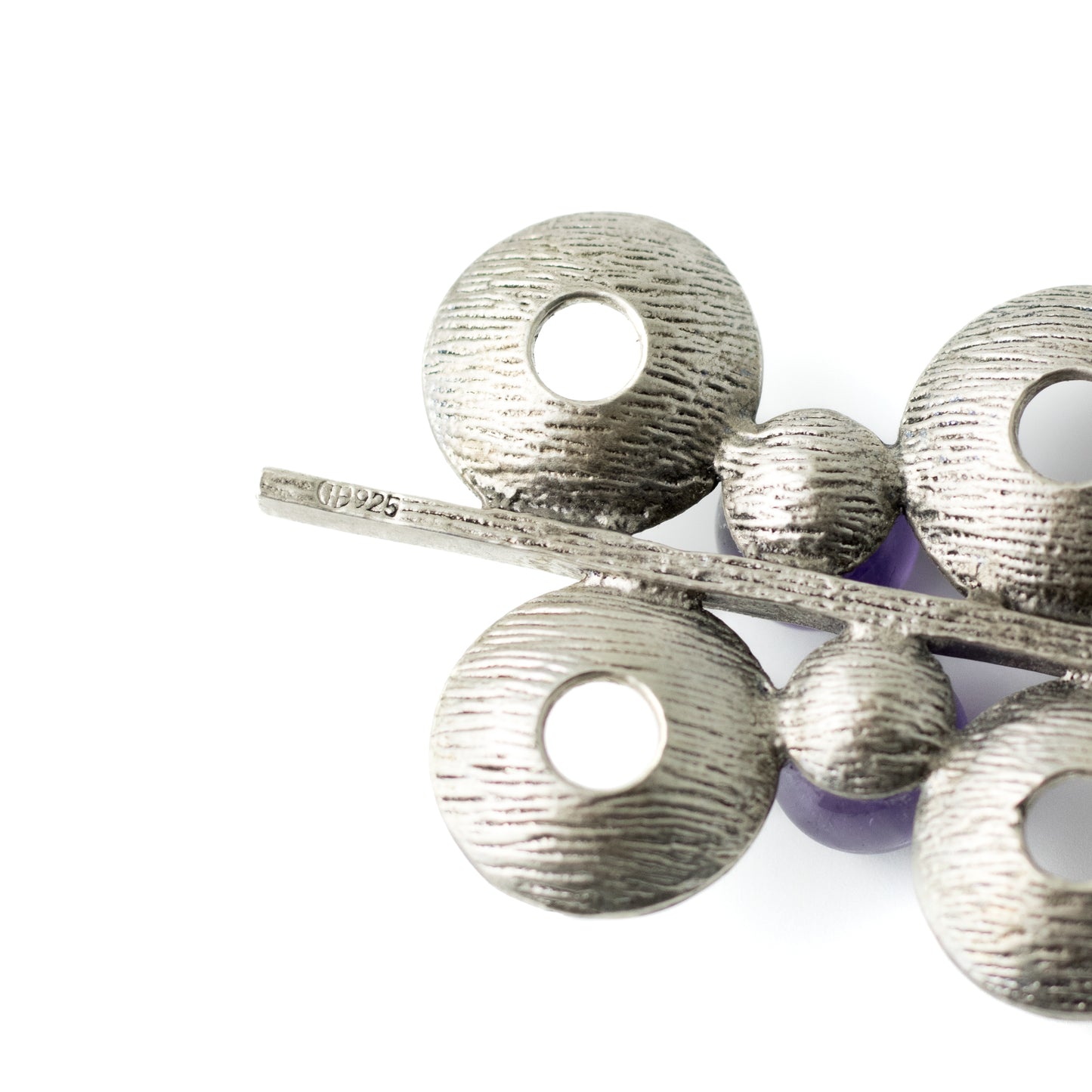 Theodor Fahrner Vintage Brutalist Silver Pendant with Amethyst Spheres