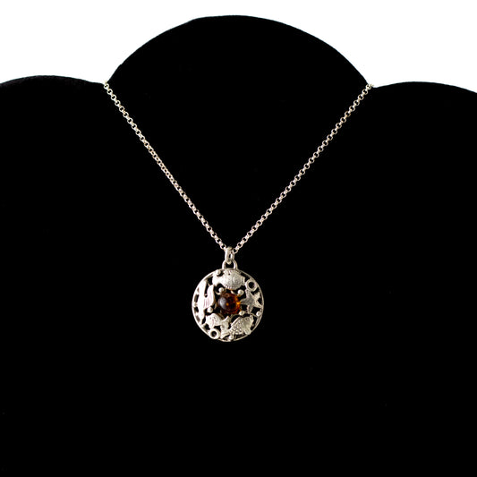 Fischland Sea Life Silver Pendant with Amber by Georg Kramer