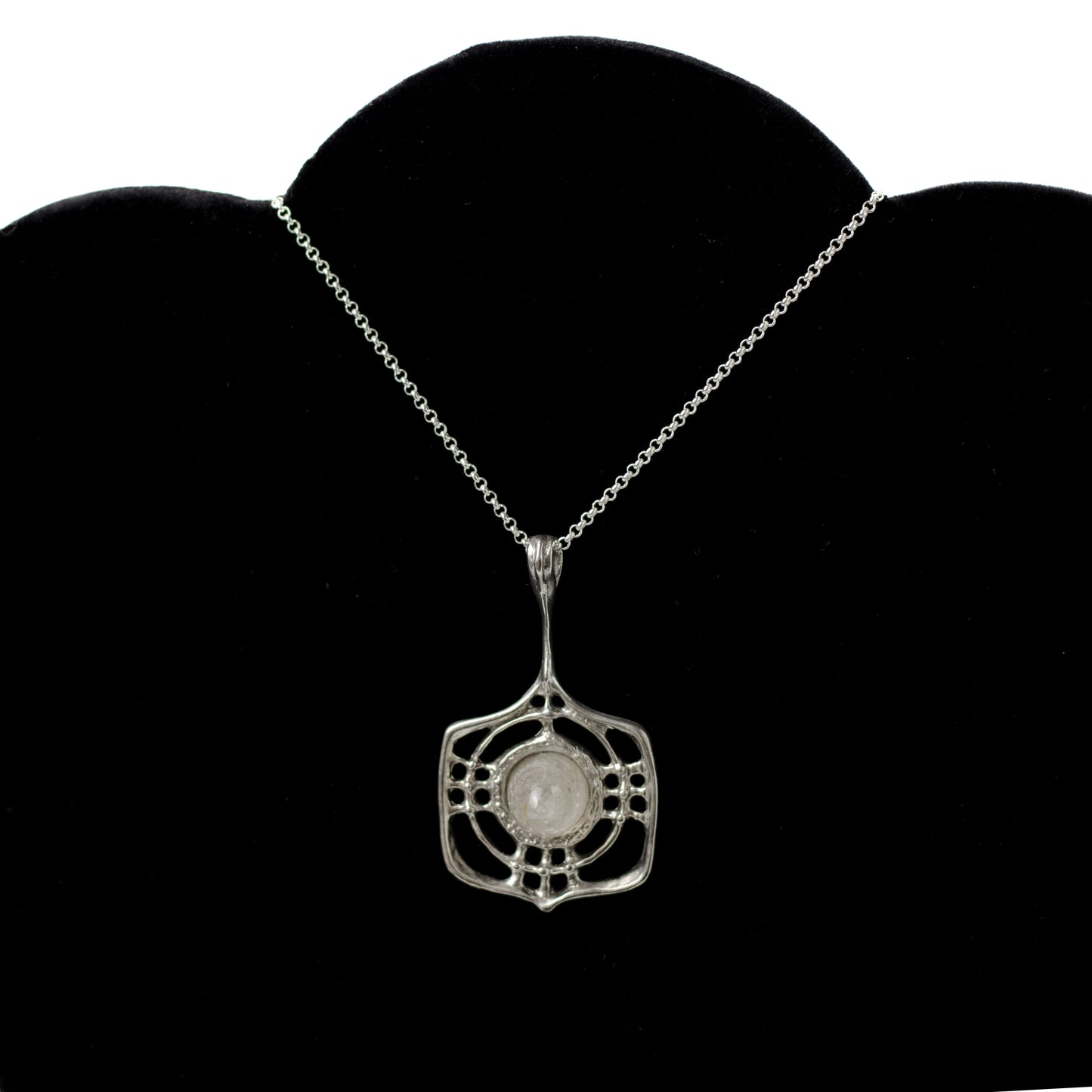 David Andersen Norway Vintage Brutalist Pendant with Rutilated Quartz