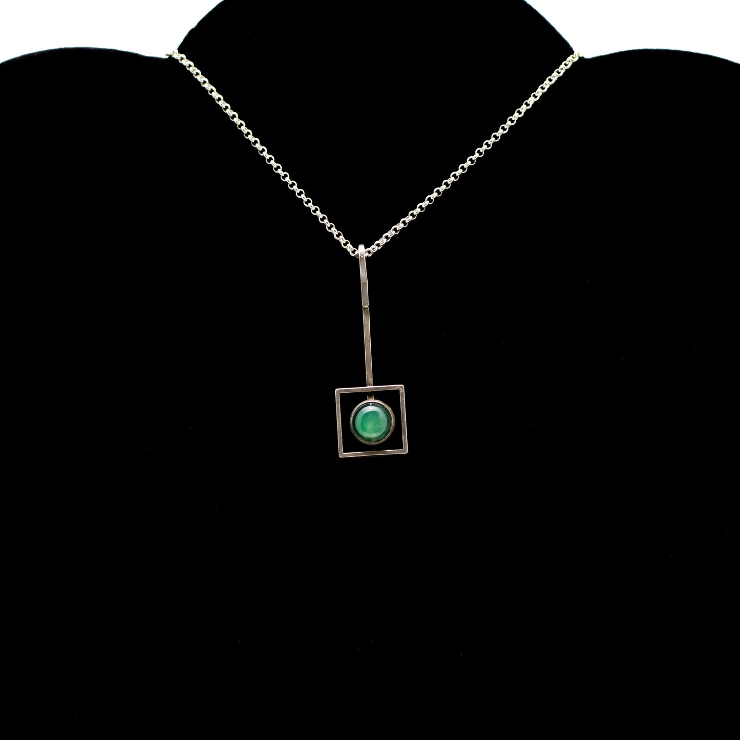 Niels Erik From Modernist Sterling Silver Pendant with Chrysoprase