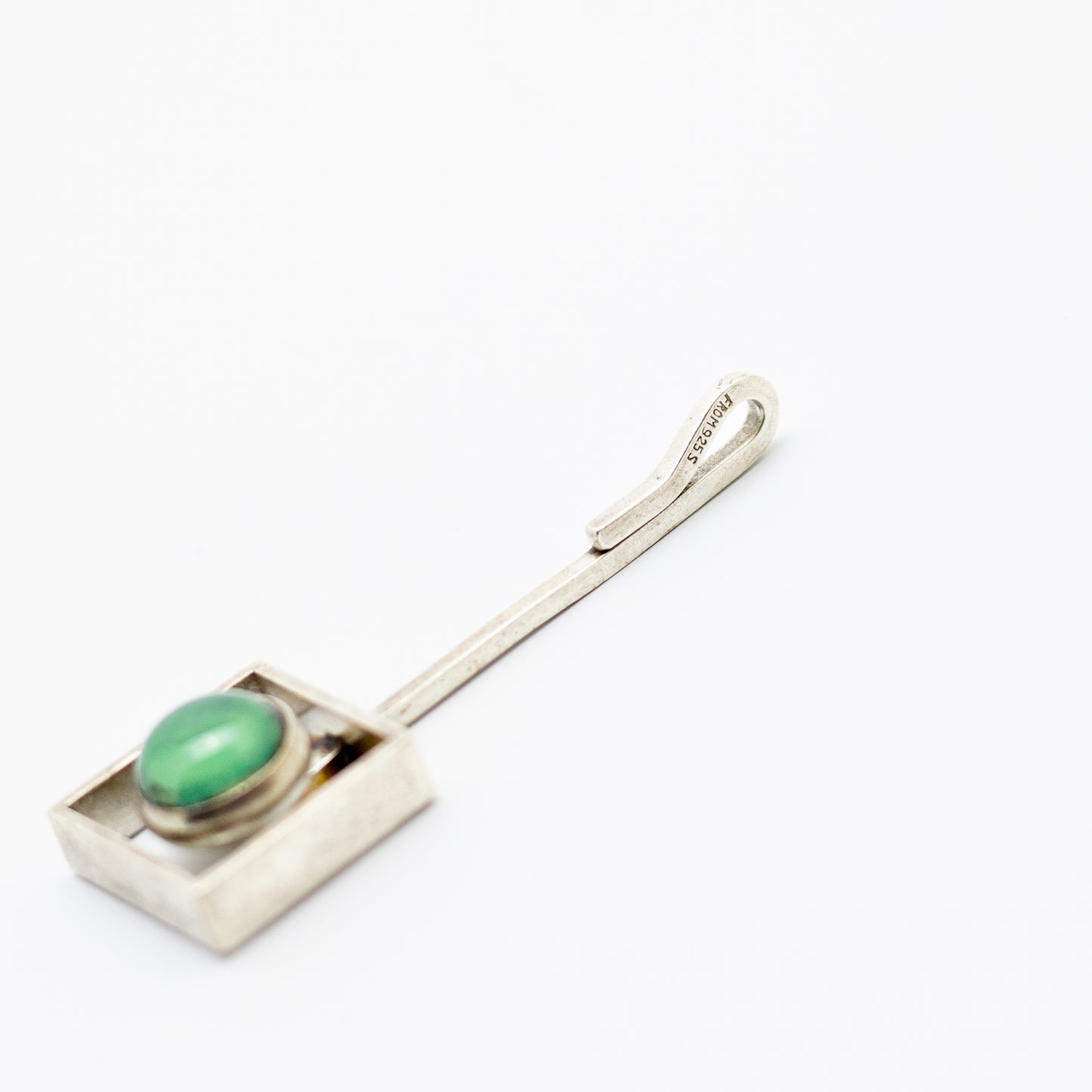 Niels Erik From Modernist Sterling Silver Pendant with Chrysoprase