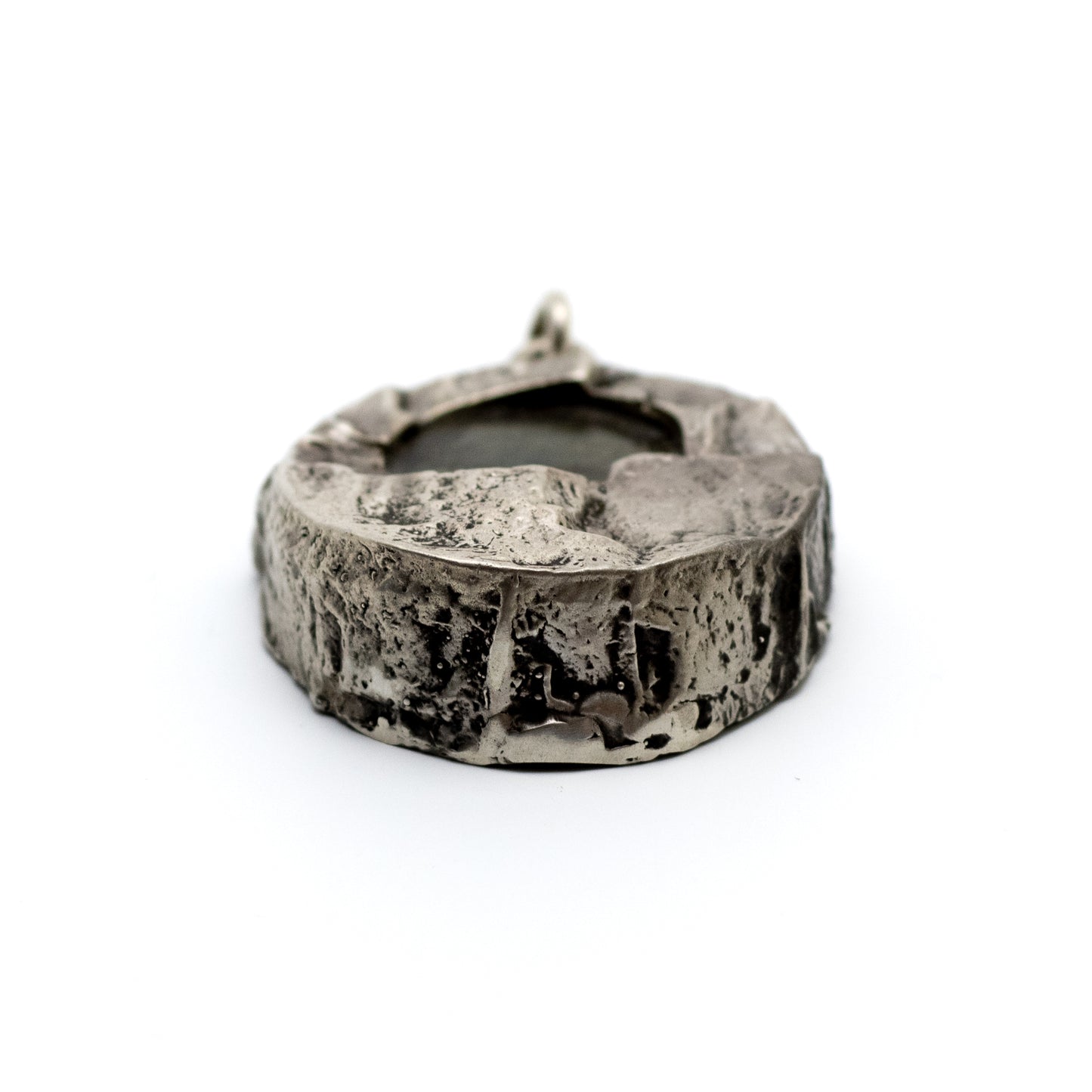 Finnish Brutalist Silver Pendant with Spectrolite